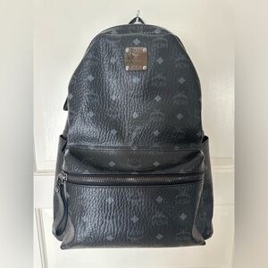 MCM men’s black leather back pack style bag, excellent condition